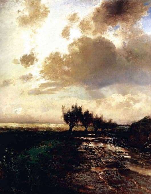 Description paintings Alexei Savrasov Country Road