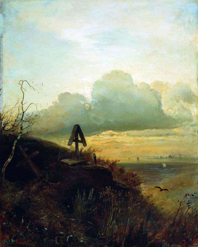 Description of the painting by Alexei Savrasov Tomb on the Volga