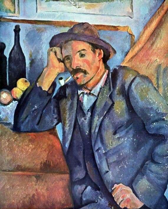 Description of the painting by Paul Cezanne A man with a pipe