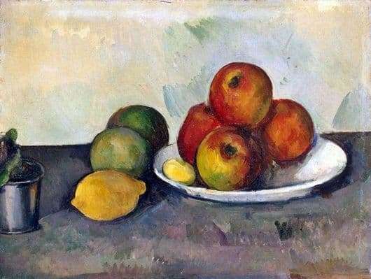 Description of the painting by Paul Cezanne Apples