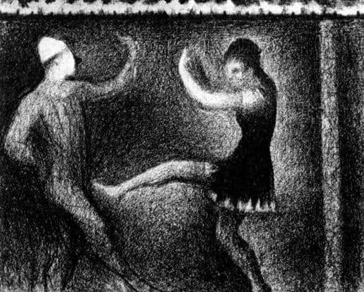 Description of the painting by Georges Seurat Dancing couple