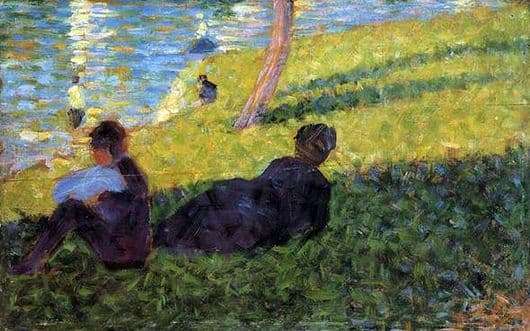 Description of the painting by Georges Seurat Man and Woman