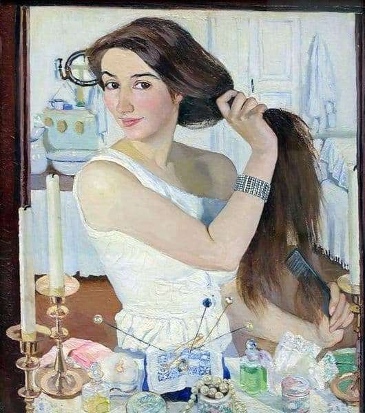 Description of the painting by Zinaida Serebryakova Self portrait