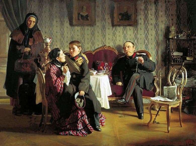 Description of the painting by Alexei Korzukhin Separation (1872)