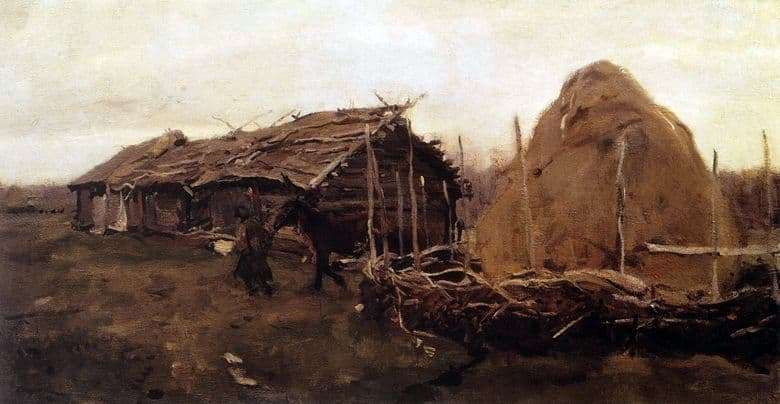 Description of the painting by Valentin Serov Haystack