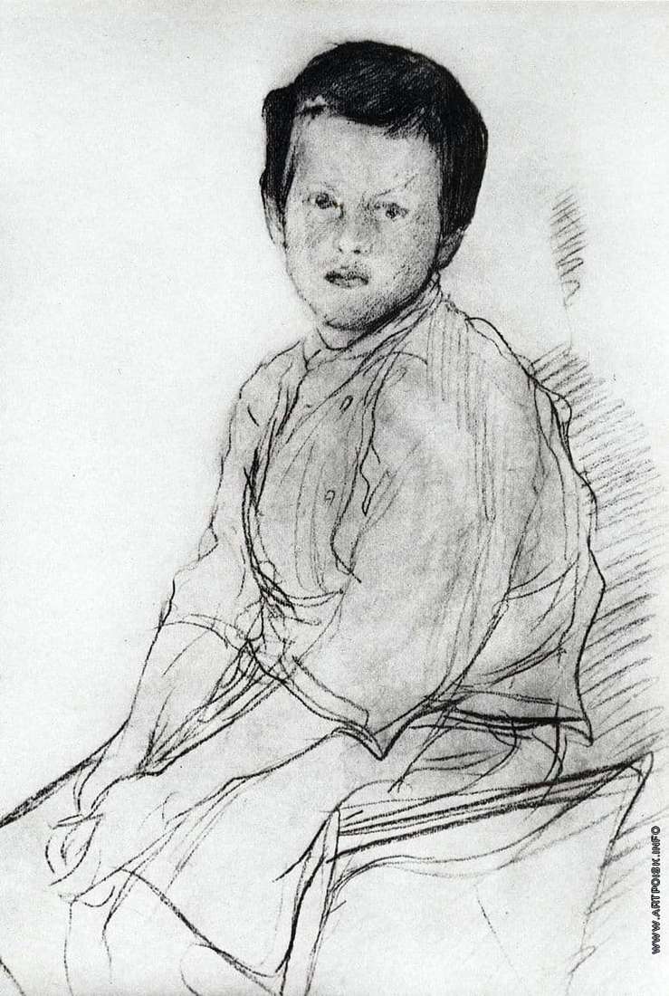 Description of the painting by Valentin Serov Portrait of Misha Serov