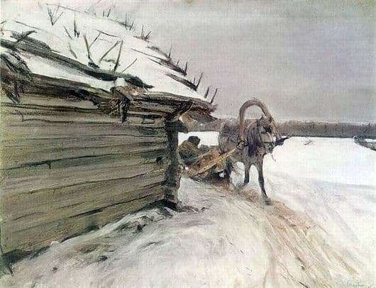 Description of the painting by Valentin Serov Winter