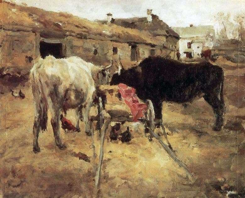 Description of the painting by Valentin Serov Oxen