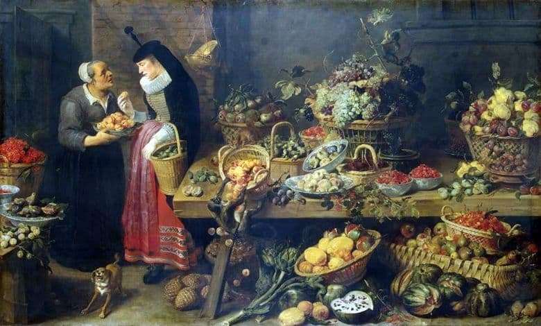Description of the painting by Frans Snyders Fruit Shop