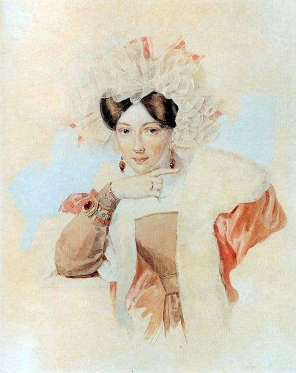 Description of the painting by Peter Sokolov Portrait of Yulia Sokolova