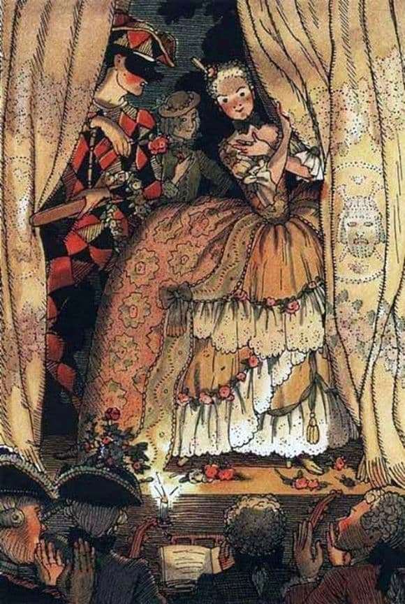 Description of the painting by Konstantin Somov Book of the Marquise