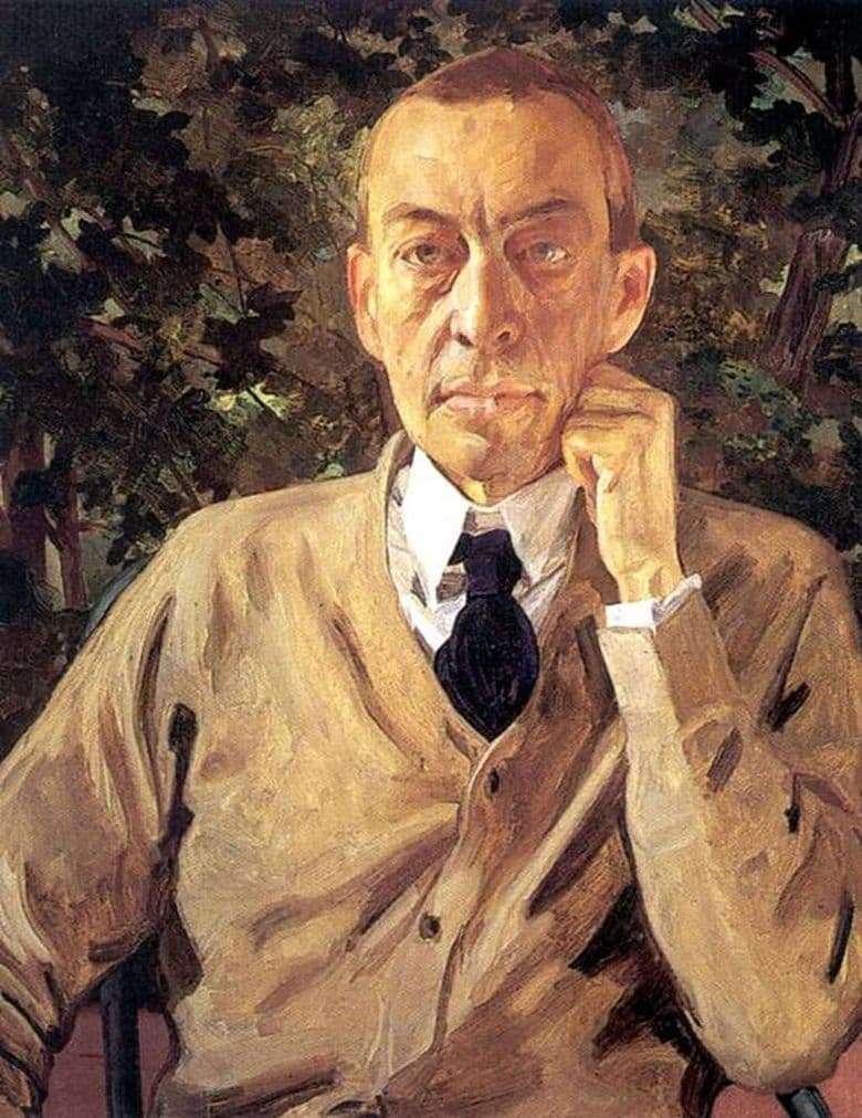 Description of the painting by Konstantin Somov Portrait of S. V. Rakhmaninov