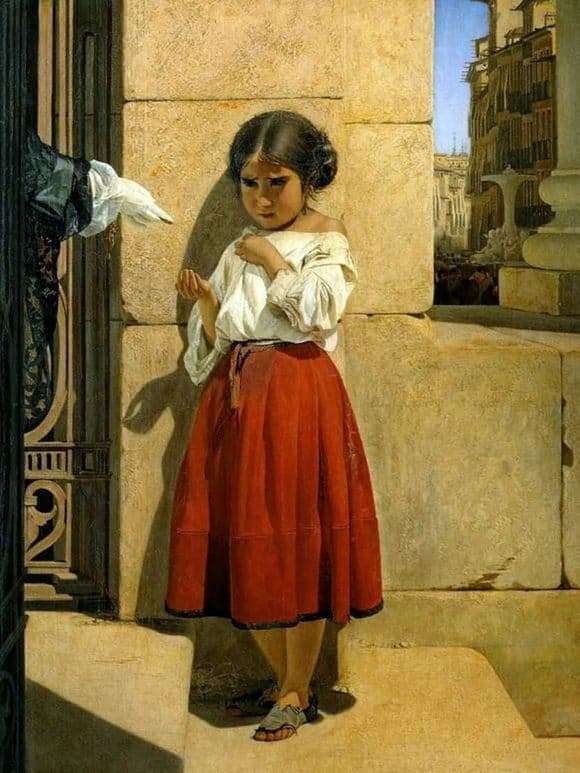 Description of the painting by Evgraf Sorokin Beggar Spanish Girl