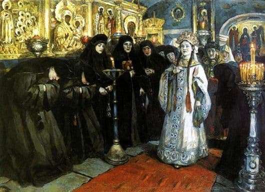 Description of the painting by Vasily Surikov Visiting the Princess of the Convent