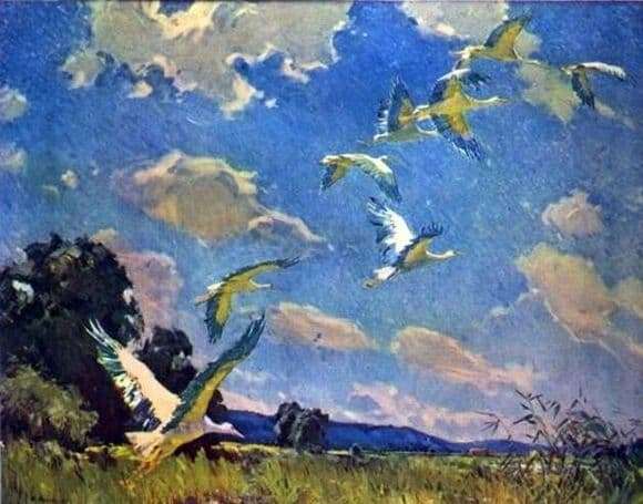 Description of the painting by Ivan Tikhiy Storks