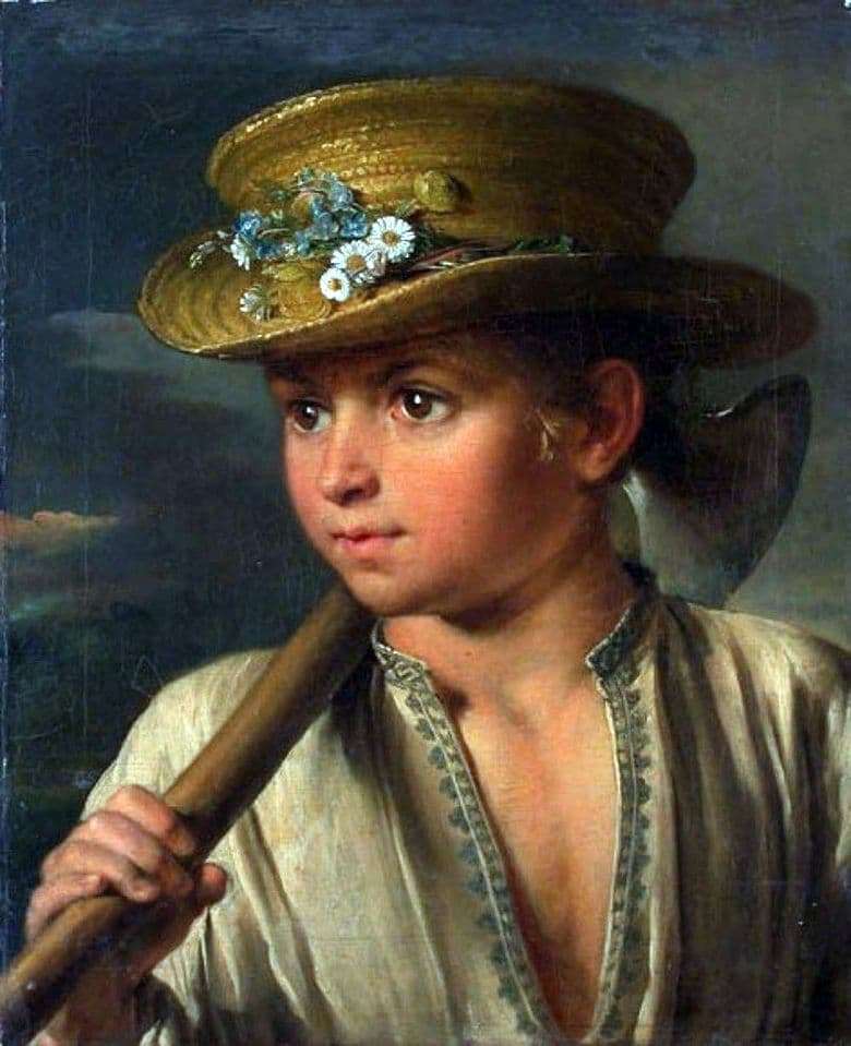 Description of the painting by Vasily Tropinin Peasant boy with a hatchet