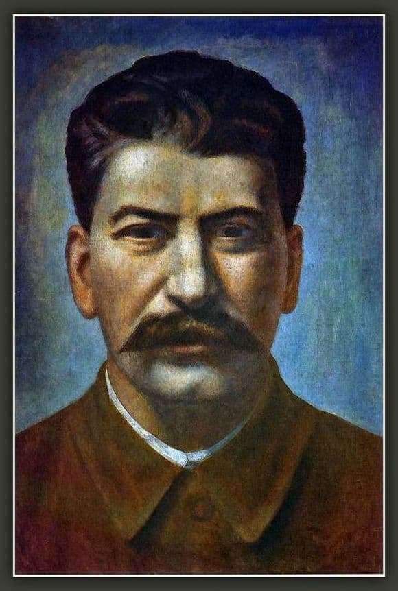 Description of the painting by Pavel Filonov Portrait of Joseph Stalin