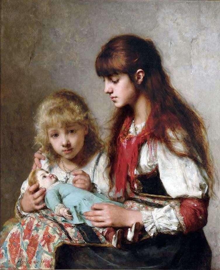 Description of the painting by Alexey Kharlamov Sisters