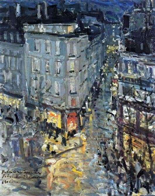 Description of the painting by Konstantin Korovin Paris. Capuchin Boulevard 