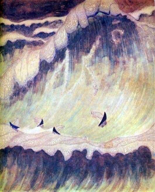 Description of the painting by the paintings of Mikalojus Čiurlionis Sonata of the Sea