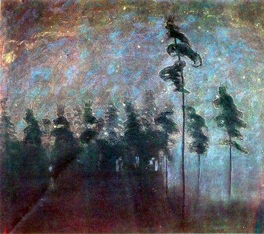 Description of the painting by Mikalojus Čiurlionis Forest