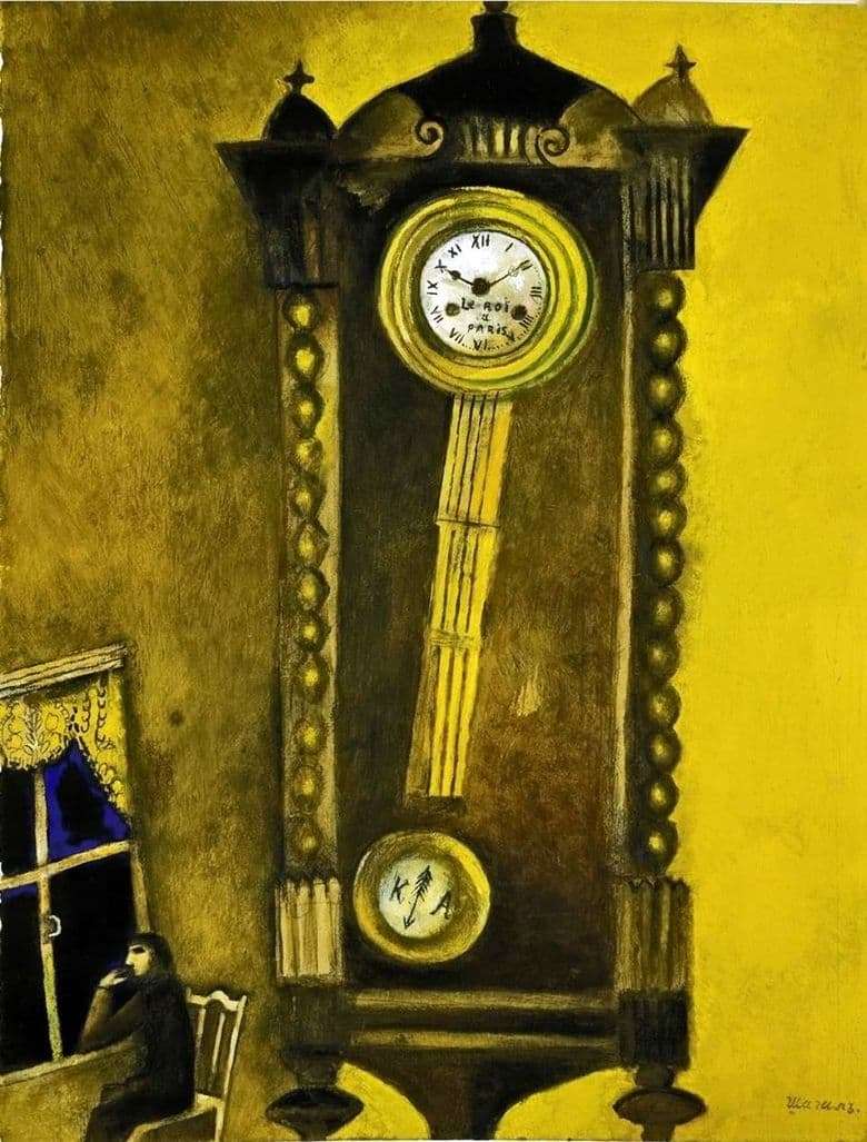 Description of the painting by Marc Zakharovich Chagall Clock