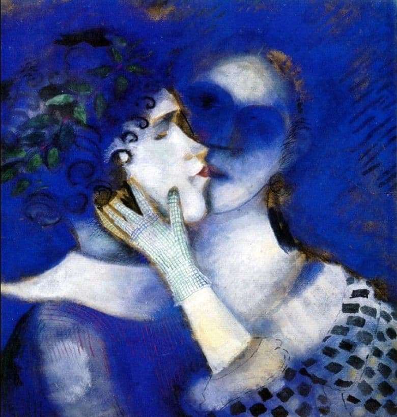 Description of the painting by Marc Chagall Blue lovers