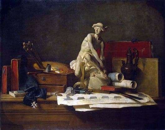 Description of the painting by Jean Baptiste Chardin The Attributes of Art