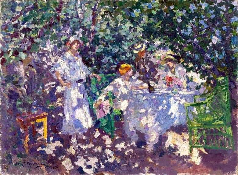 Description of the painting by Konstantin Korovin In the garden. Gurzuf 