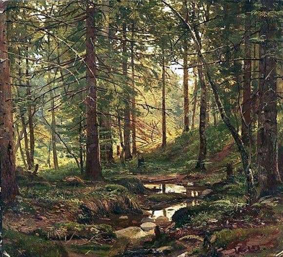 Description of the painting by Ivan Shishkin Stream in the forest