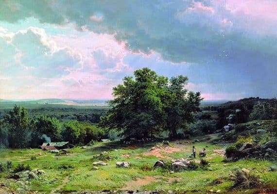 Description of the painting by Ivan Shishkin View of the surroundings of Dusseldorf