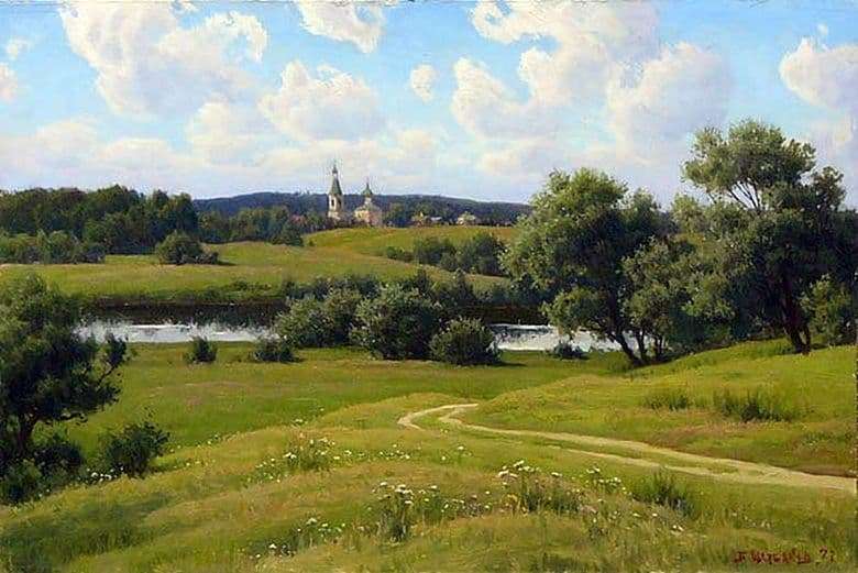 Description of the painting by Boris Valentinovich Scherbakov Russia near Moscow