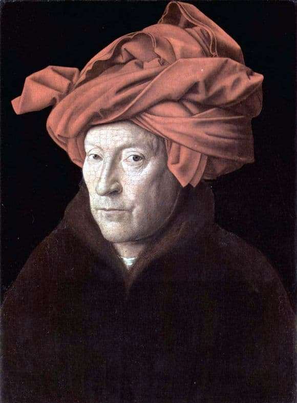 Description of the painting by Jan van Eyck Self portrait