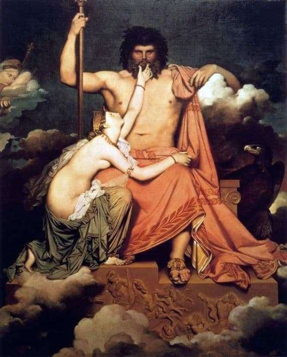 Description of the painting by Jean Auguste Ingres Zeus (Jupiter) and Thetis