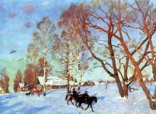 Description of the painting by Konstantin Yuon March sun