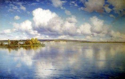 Description of the painting by Konstantin Kryzhitsky Lake