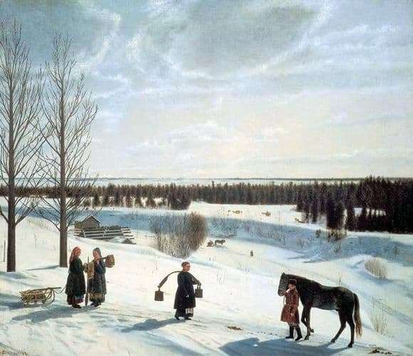 Description of the painting by Nikifor Krylov Russian Winter