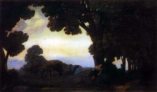Description of the painting by Nikolay Krymov At dawn