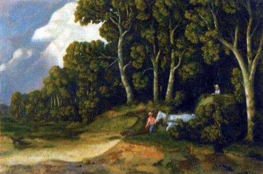Description of the painting by Nikolay Krymov From the forest