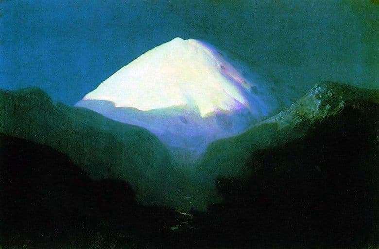 Description of the painting by Arkhip Kuindzhi Elbrus. Moonlight night