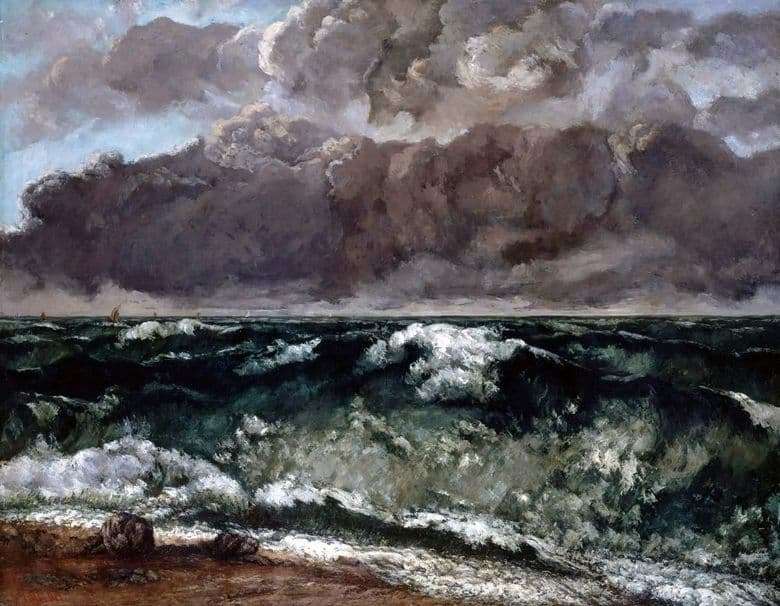 Description of the painting by Gustave Courbet Wave (1870)