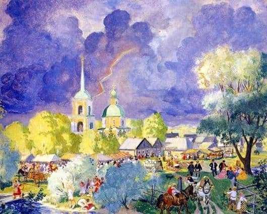 Description of the painting by Boris Kustodiev Thunderstorm