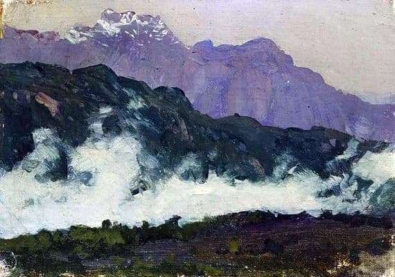 Description of the painting by Isaac Levitan Alps