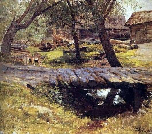 Description of the painting by Isaac Levitan The Bridge. Savvinskaya settlement
