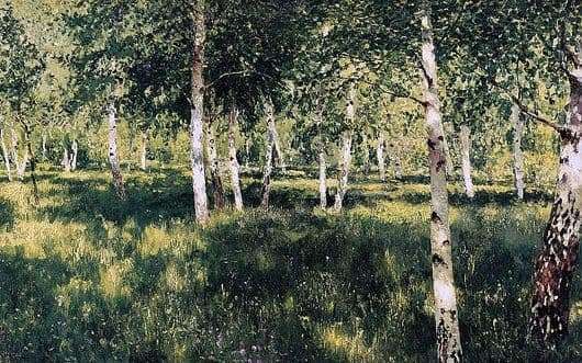 Description of the painting by Isaac Levitan Birch Grove