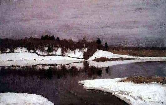 Description of the painting by Isaac Levitan Early Spring
