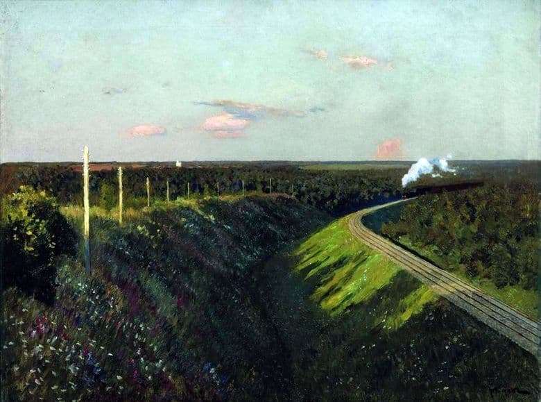 Description of the painting by Isaac Levitan Train on the way
