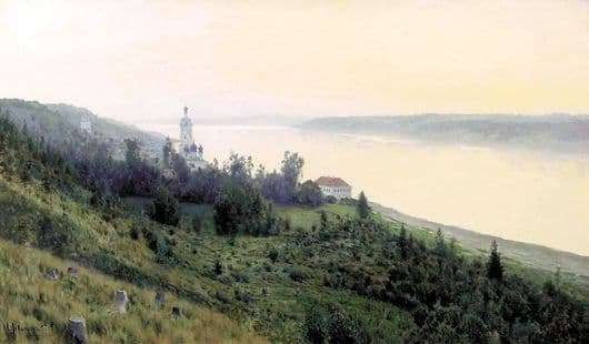 Description of the painting by Isaac Levitan Evening. Golden Ples