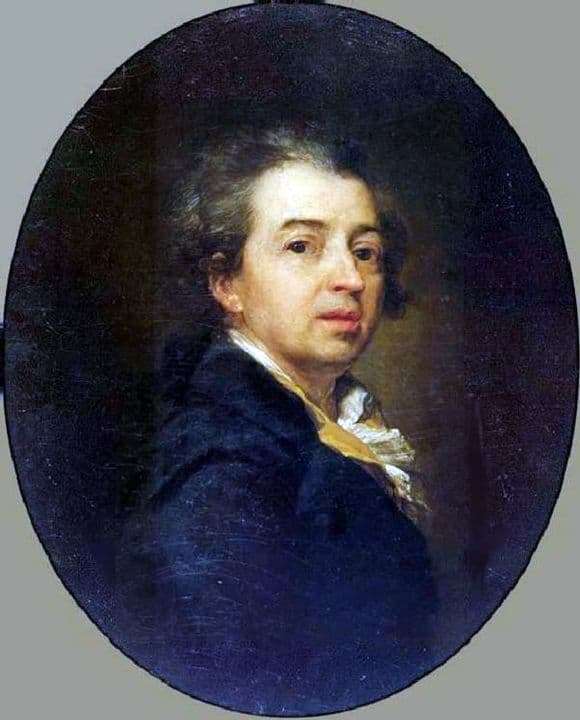 Description of the painting by Dmitry Levitsky Self portrait