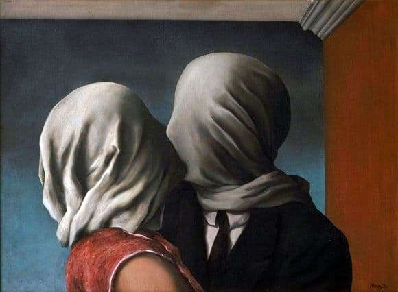 Description of the painting by Rene Magritte Lovers (Lovers)